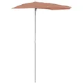 Produktbild: vidaXL Halb-Sonnenschirm mit Mast 180x90 cm Terrakottarot