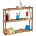 Produktbild: Relaxdays Wandregal, Hellbraun, Holz, 60x50x15 cm, Wohnzimmer, Regale, Wandregale