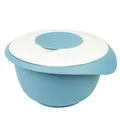 Produktbild: Westmark Rühr-/Backschüssel mit zweigeteiltem Deckel, 2,5 l, Mit Ausgießer, Kunststoff, Blau/Weiß, 3153227B