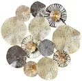 Produktbild: Kobolo Wandbild Wanddeko Metallbild 3D - Round - aus Metall 71x67x6cm in beige und Gold