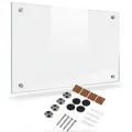 Produktbild: Mucola Küchenrückwand Glas 70x50 cm – Spritzschutz aus ESG Sicherheitsglas 6 mm, hitzebeständig & kratzfest, inkl. Edelstahl Befestigungsset, Glasrückwand Küche modern