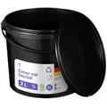 Produktbild: BenBow Eimer mit Deckel 3l schwarz 1x 3 Liter - lebensmittelecht, stabil, luftdicht, auslaufsicher, geruchsneutral - Aufbewahrungsbehälter aus Kunststoff, mit Henkel - leer