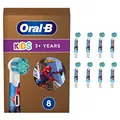 Produktbild: Oral-B Pro Kids Spiderman Aufsteckbürsten — ORIGINAL Zahnbürstenaufsatz für Elektrische Oral-B Pro Kinder Zahnbürste — Ersatzbürsten, Bürstenköpfe ab 3 Jahren — Weiß, 8 Stück