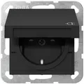 Produktbild: Gira 4414005 SCHUKO-Steckdose 16 A 250 V~ mit Klappdeckel und Shutter, System 55, schwarz