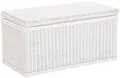 Produktbild: Krines Home Truhe Wäschetruhe mit Deckel Natur Rattan Truhe Aufbewahrung Rattantruhe (Wäschebox), mit herausnehmbarem Stoffinlett Truhenbank 80x40x40cm