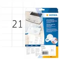 Produktbild: HERMA 4441 Adressetiketten für Schreibmaschinen, 20 Blatt, 70 x 42 mm, 21 pro A4 Bogen, 420 Stück, selbstklebend, bedruckbar, matt, blanko Papier Klebeetiketten Adressaufkleber Etiketten, weiß