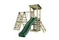 Produktbild: OutdoorToys Spielturm Sevilla, aus Holz in Grün mit Kinderschaukel & Rutsche, Kletterwand