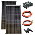 Produktbild: Solar Set 12V 2x130 Watt Poly Solarmodul Laderegler 20A Solarkabel Inselanlage