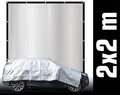 Produktbild: AMANKA Sonnensegel 2 x 2 m Alu Schattennetz für Auto & Garten - Alunetz mit Hitzeschutz, Aluminium Sonnenschutz Plane - Schattenspender für Hund & Camping