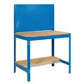 Produktbild: PROREGAL Werkbank Buffalo mit Werkzeugwand | HxBxT 84x150x61cm | Traglast 600kg | Blau | Holzplatte