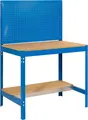 Produktbild: PROREGAL Werkbank BUFFALO mit Werkzeugwand | HxBxT 84x150x61cm | Traglast 600kg | Blau