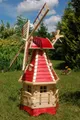 Produktbild: DSH DEKO SHOP HANNUSCH Gartenfigur Garten-Windmühle mit Lamellendach – Höhe 1,25m