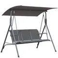 Produktbild: Angel Living Hollywoodschaukel Gartenschaukel 3 Sitzer mit Sonnenschutz aus Stahl Grau