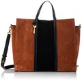 Produktbild: Fossil Tasche für Frauen Carmen, Leder/Leder, Polyurethan, Wildlederbesatz Tote braun/schwarz 38,1 cm L x 15,9 cm B x 33 cm H ZB7891199