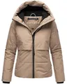 Produktbild: Navahoo Damen Winterjacke warme Steppjacke mit Fleece-Innenfutter und Kapuze Liebesküken XIV Taupe Grey Gr. S