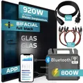Produktbild: SUNNIVA 920W Balkonkraftwerk BIFAZIAL FULLBLACK komplett Steckdose MARSTEK 800W Wechselrichter, PV Solaranlage 2x 460W Glas Solarmodule, 5m Kabel