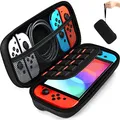 Produktbild: ivoler Tasche Kompatibel mit Nintendo Switch/Nintendo Switch OLED, Portable Protective Hard Shell Tragetasche Hülle mit Speicherplatz für 10 Spiele, und anderes Zubehör