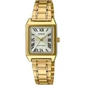 Produktbild: Casio LTP-V007G-9B Women's Rectangular Gold Tone Stainless Steel Roman Gold Dial Dress Watch - Gold/Weiß