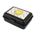 Produktbild: United Labels SmileyWorld Brotdose mit Trennwand 17,5x12,8x6,9 cm, Schwarz, Lunchbox Smiley, Brotbox spülmaschinenfest