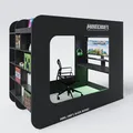 Produktbild: Minecraft - Kojenbett, Hochbett, Gamingbett 120x90cm, mit Leiter, Schreibtisch und Stauraum, Schwarz Carbon Optik