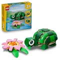 Produktbild: LEGO Creator 3-in-1-Set Schildkröte mit Seerose - Spielzeug Set mit 3 Baumöglichkeiten: Schildkröte, Chamäleon & Frosch - Tierfiguren für Kinder ab 7 Jahren - Geschenk für Mädchen & Jungen - 31377