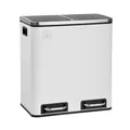 Produktbild: SVITA TM2X15 Treteimer 30 Liter 2x15L weiß Abfalleimer Mülleimer Mülltrennung Stahl