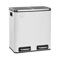 Produktbild: SVITA TM2X15 Treteimer 30 Liter Abfalleimer Inneneimer Mülleimer Design Mülltrennung Papierkorb Küchen-Ordnung Trennsystem Softclose-Deckel Pulverbeschichteter Stahl Weiß