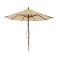 Produktbild: Mendler Gastronomie Holz-Sonnenschirm HWC-C57, Gartenschirm, Polyester/Holz 14kg, rund Ø3m Seilzug stoßsicher - creme