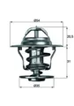 Produktbild: Für MAHLE TX 13 87D THERMOSTAT OPEL, VOLVO, PC / TRANSPORTER