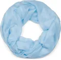 Produktbild: styleBREAKER Damen Loop Schal mit Glitzer-Effekt | Einfarbiger Schlauchschal aus weicher Viskose | Leicht & Elegant | 87 x 93 cm, Farbe:Eisblau