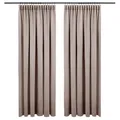 Produktbild: Blumtal Verdunklungsvorhänge Kräuselband 138x117 cm im 2er Set - Oeko-TEX zertifizierte Vorhänge Blickdicht - Verdunklungsvorhang - waschbare Vorhänge mit Kräuselband für Schiene in Taupe