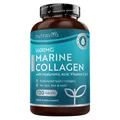 Produktbild: Marine Collagen und Hyaluronsäure Kapseln Hochdosiert 1400mg  Kollagen Hydrol...