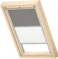 Produktbild: VELUX Original Dachfenster Duo Verdunkelungsrollo für MK06, Grau, mit grauer Führungsschiene
