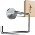 Produktbild: ovimar Toilettenpapierhalter Sejero zum Bohren Silber | Klorollenhalter in Edelstahl | Klorollenhalter ohne Deckel | WC Rollenhalter mit Absenkdämpfung zum Bohren | WC Papierhalter