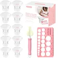 Produktbild: Flanschgrößen-Set 10 Stück 13/15/17/19/21mm Mit Brustwarze-Messkarte & Reinigungsbürste, Silikon Milchpumpen Flansch Einsatz Set für 24mm Brustpumpen-Schutzhüllen/Zubehör