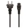 Produktbild: Goobay Netzanschlusskabel Schutzkontakt, 1 m, Schwarz (1 m) (57846)