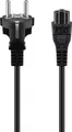 Produktbild: Netzkabel mit Schutzkontakt, schwarz, (3*0,75 mm²), Typ E/F, CEE 7/7 / C5, 1m