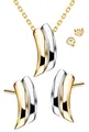 Produktbild: Set Kette mit Ohrringe 925 Silber Gold vergoldet Damen Frau Halskette Ohrstecker