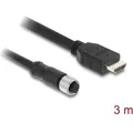 Produktbild: Delock M12 Kabel A-kodiert 17 Pin Buchse zu HDMI Stecker 3 m schwarz (3 m) (81219)