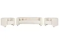 Produktbild: BELIANI Sofa Set Cremeweiß aus Samt 5-Sitzer Sessel und Sofa Wohnzimmergarnitur mit Dekokissen Modernes Elegantes Design Couch für Wohnzimmer