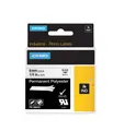 Produktbild: Dymo Rhino Schriftband Polyester 6mm x 5,5m schwarz - weiß Industrieband 1805442