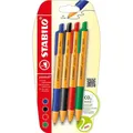 Produktbild: STABILO Druck-Kugelschreiber - pointball - 4er Pack - blau, schwarz, rot, grün (Grün, Blau, Schwarz, Rot, 4 x) (B-43722-10)