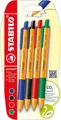 Produktbild: Druck-Kugelschreiber - STABILO pointball - 4er Pack - blau, schwarz, rot, grün
