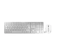 Produktbild: Funktastatur mit Maus Cherry DW 9100 SLIM, QWERTZ, USB/Bluetooth, wiederaufladbar, Maus mit 6 Tasten, bis 2400 dpi, bis 10 m, silber-weiß 174378
