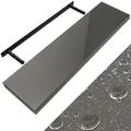 Produktbild: DeubaXXL DE Wandregal Schweberegal 90cm Hochglanz Grau + Halterung 107754