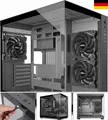 Produktbild: MUSETEX PC Gehäuse ATX, 3 Non-LED Lüfter vorinstalliert Gaming PC Gehäuse, 270°