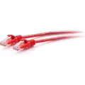 Produktbild: C2G 3 m Cat6a ungeschirmtes (UTP) flaches Ethernet Patchkabel mit Rastnasenschutz - rot (UTP, CAT6a, 3 m) (C2G30164)