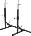 Produktbild: GORILLA SPORTS® Langhantelablage - 79 x 150-190 x 133 cm, Verstellbar, mit Dip-Griffen, bis 250 kg belastbar, Schwarz - Squat Rack, Kniebeugenständer, Langhantelständer, Hantelständer, Hantelablage