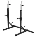 Produktbild: GORILLA SPORTS® Langhantelablage - 79 x 150-190 x 133 cm, Höhenverstellbar, mit Dip-Ständer, bis 250 kg belastbar, Stahl - Langhantelständer, Squat Rack, Kniebeugenständer, Hantelständer, Hantelablage