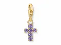 Produktbild: Thomas Sabo 2036-414-13 Charm-Anhänger - Kreuz - Silber Gelbgold verg. & Zirkonia - Violett